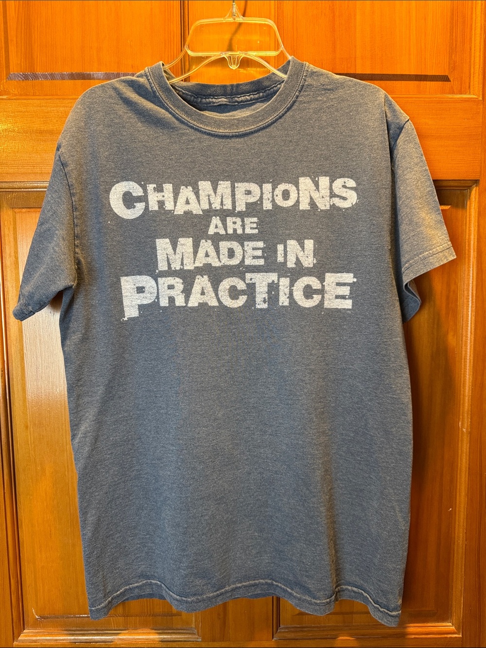 Youth Graphic Tee - Blue 'Champions Are Made In Practice' Youth Size 14